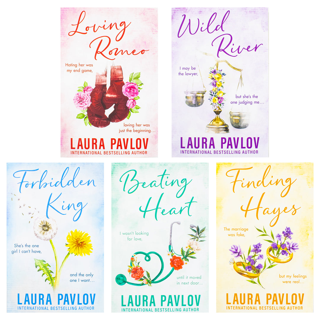 Magnolia Falls Series by Laura Pavlov 5 Books Collection Set (Loving Romeo, Wild River, Forbidden King, Beating Heart and Finding Hayes) | Paperback