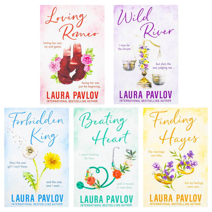 Magnolia Falls Series by Laura Pavlov 5 Books Collection Set (Loving Romeo, Wild River, Forbidden King, Beating Heart and Finding Hayes) | Paperback