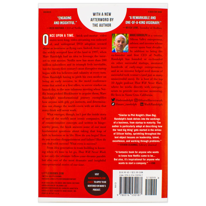 That Will Never Work: The Birth of Netflix and the Amazing Life of an Idea by Marc Randolph | Paperback
