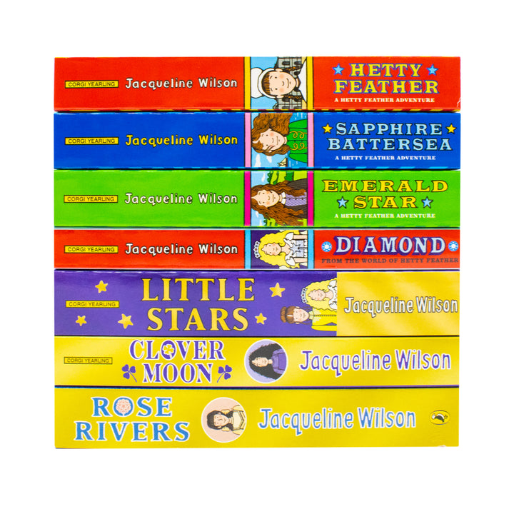 Jacqueline Wilson 7 Book Collection Set Hetty Feather Series (Heaty Feather, Sapphire Battersea, Emerald Star, Diamond, Little Star, Clover Moon, Rose Rivers) | Paperback