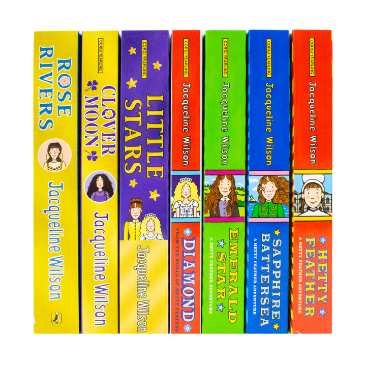 Jacqueline Wilson 7 Book Collection Set Hetty Feather Series (Heaty Feather, Sapphire Battersea, Emerald Star, Diamond, Little Star, Clover Moon, Rose Rivers) | Paperback
