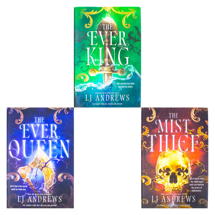 The Ever Seas Series by LJ Andrews 3 Books Collection Set (The Ever King, The Ever Queen and The Mist Thief) | Hardcover