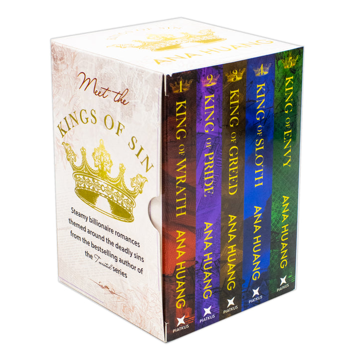 Kings of Sin Series by Ana Huang 5 Books Collection Box Set (King of Wrath, King of Pride, King of Greed, King of Sloth and King of Envy) | Paperback