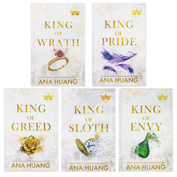 Kings of Sin Series by Ana Huang 5 Books Collection Box Set (King of Wrath, King of Pride, King of Greed, King of Sloth and King of Envy) | Paperback