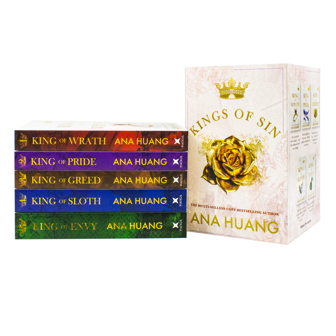 Kings of Sin Series by Ana Huang 5 Books Collection Box Set (King of Wrath, King of Pride, King of Greed, King of Sloth and King of Envy) | Paperback