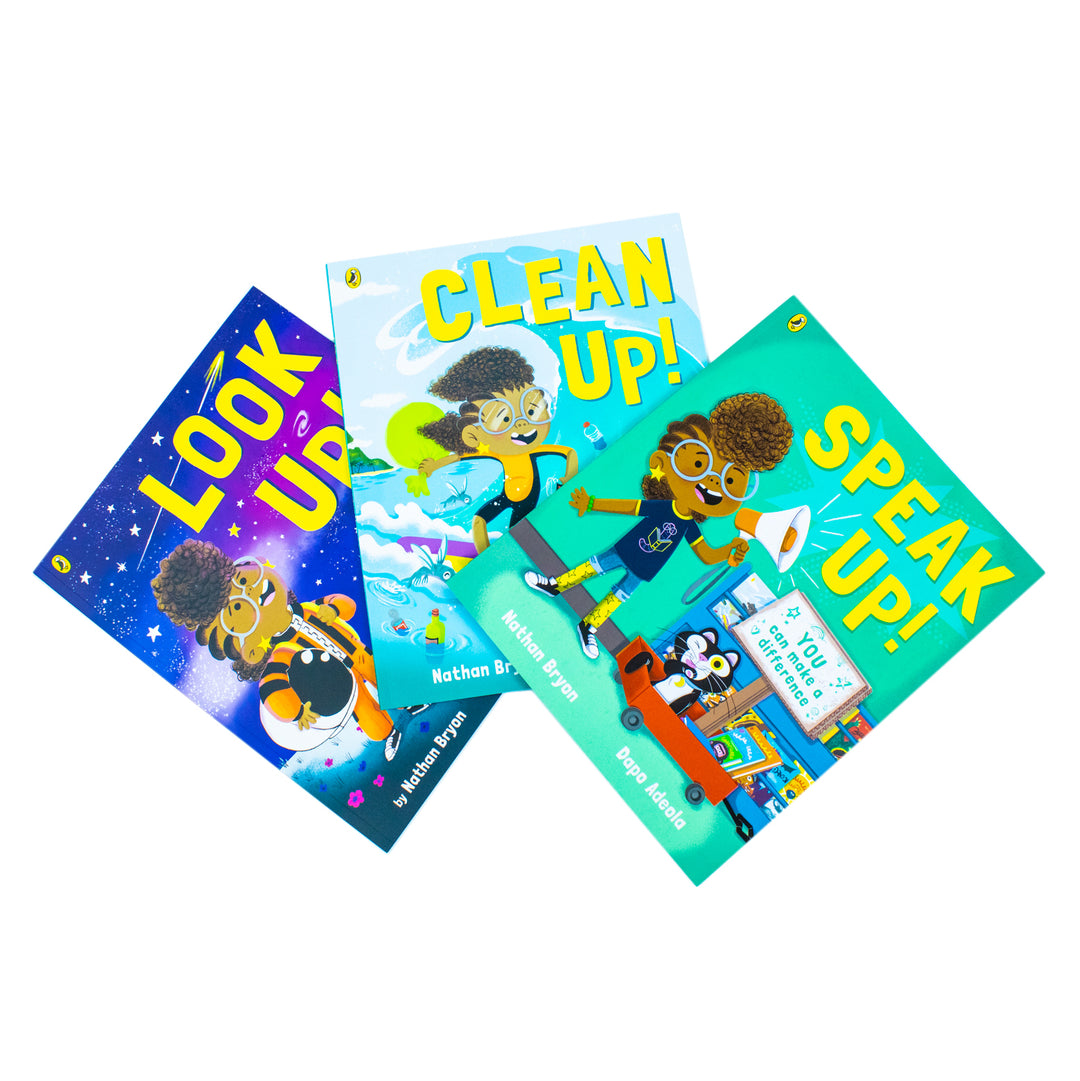 Nathan Bryon 3 Books Collection Set (Look Up!, Clean Up!, Speak Up!)