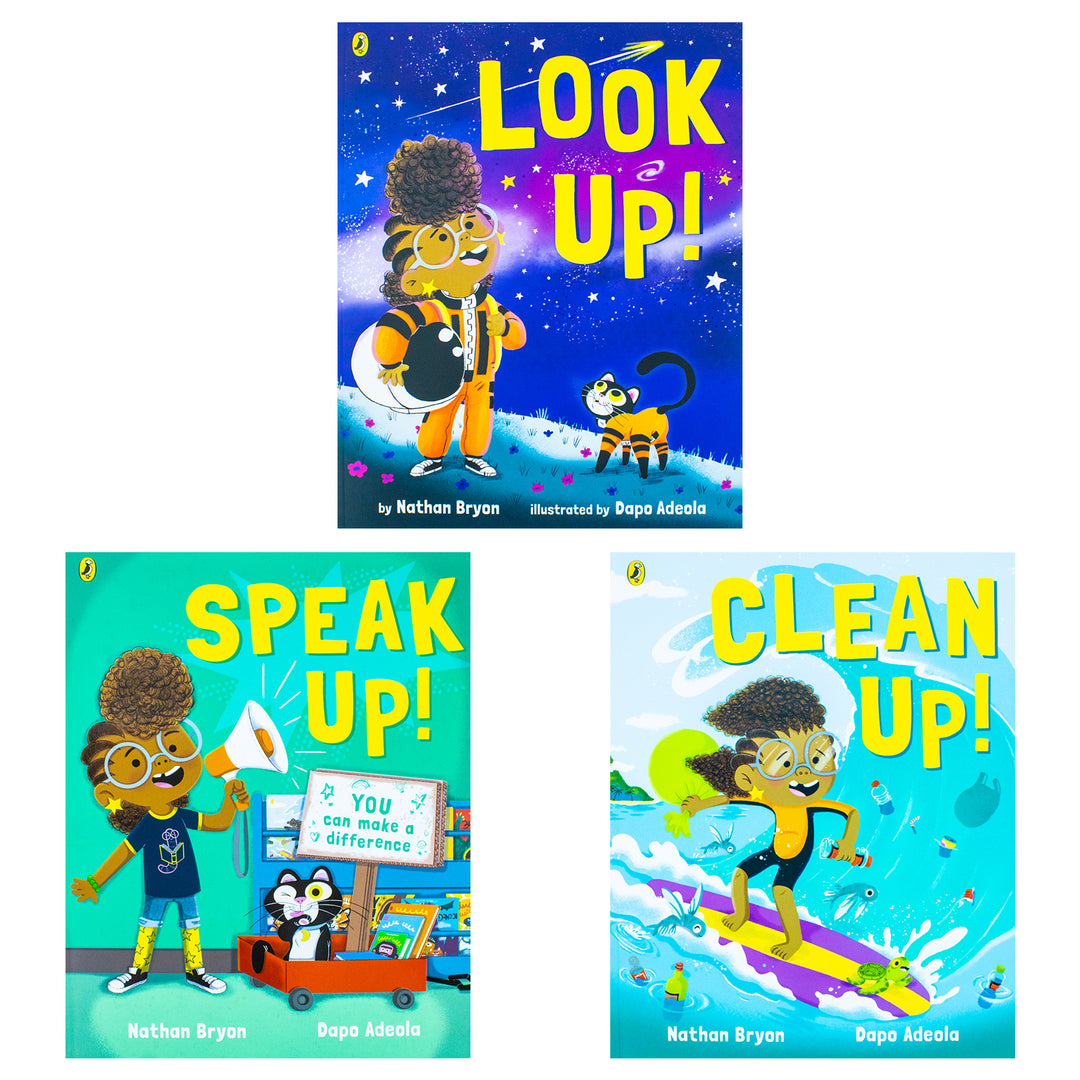 Nathan Bryon 3 Books Collection Set (Look Up!, Clean Up!, Speak Up!)
