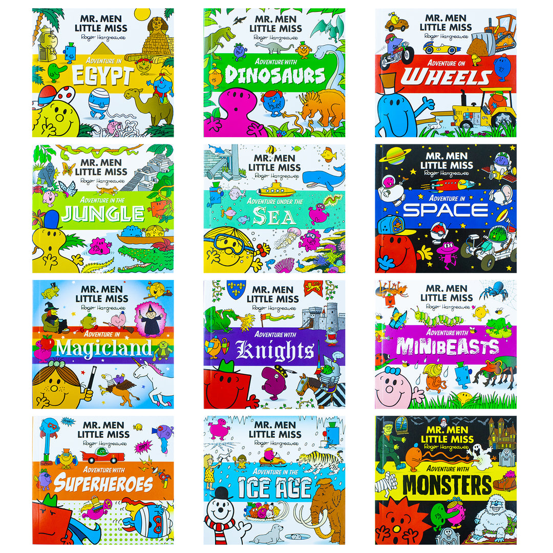 Mr Men & Little Miss Adventures 12 Book Collection Box Set by Roger Hargreaves – Fun & Educational Stories for Kids with Humor & Imagination