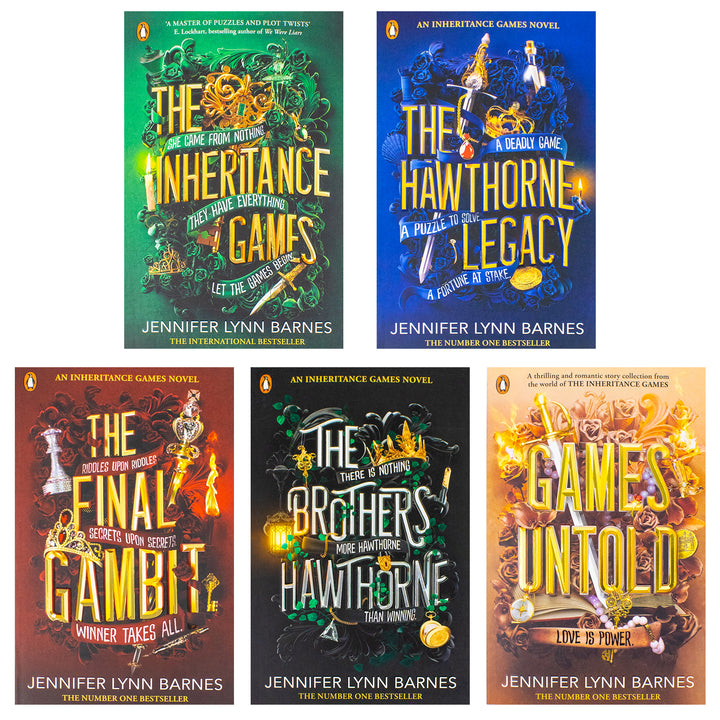 The Inheritance Games Series By Jennifer Lynn Barnes 5 Books Collection Set (Games Untold , The Brothers Hawthorne, The Final Gambit, The Hawthorne Legacy and The Inheritance Games)