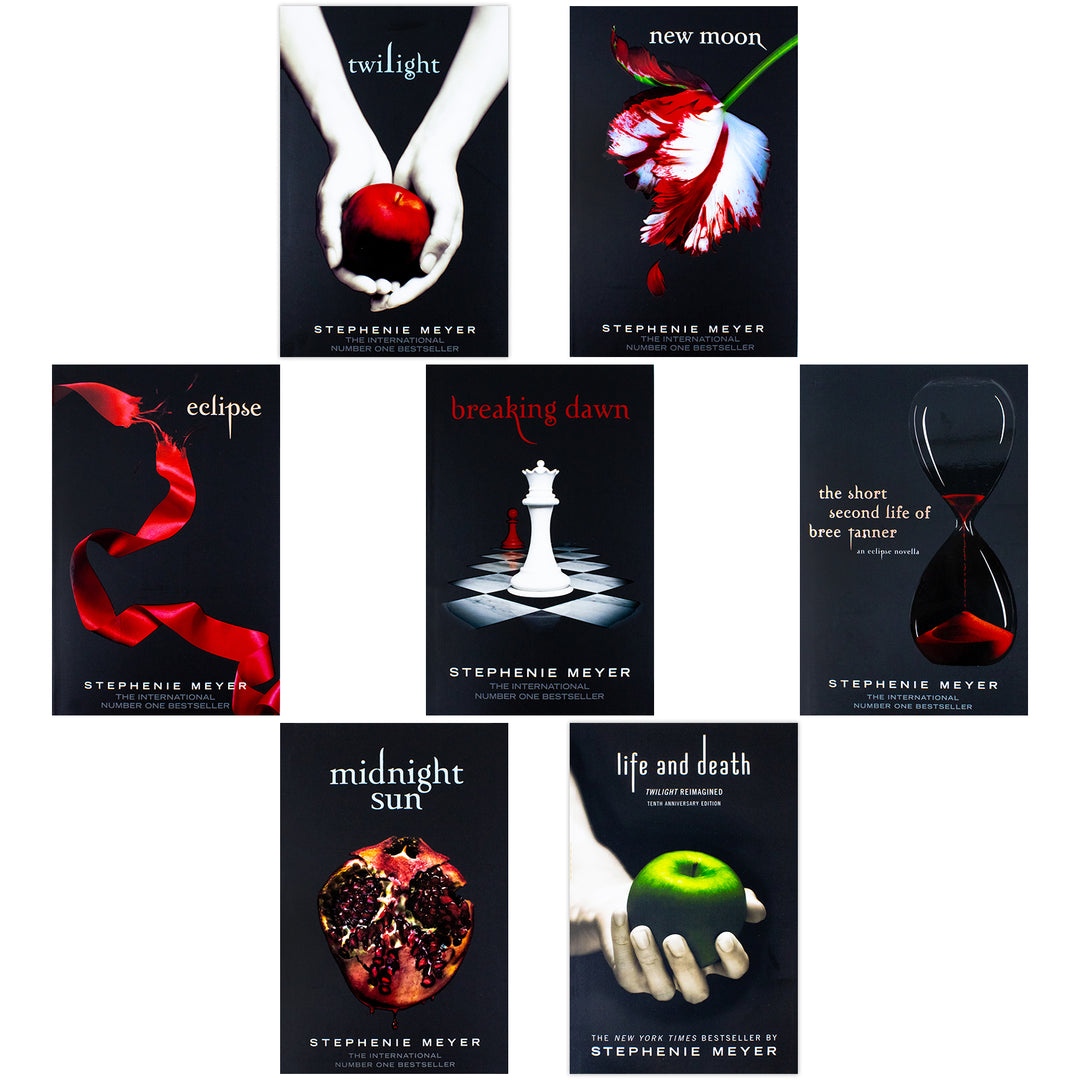 Twilight Saga by Stephenie Meyer 7 Books Collection Set (Life and Death, Midnight Sun and More)