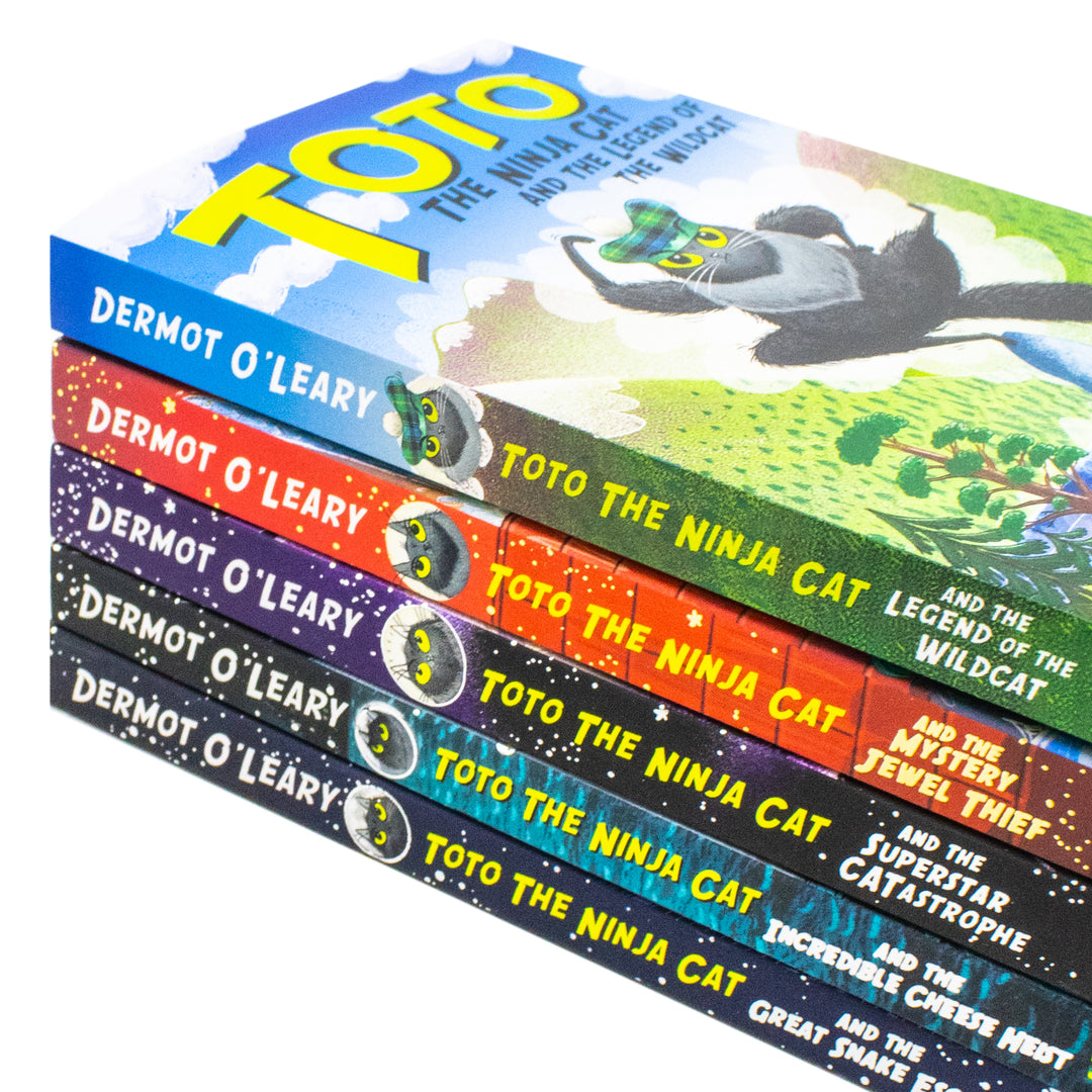 Toto the Ninja Cat 5 Book Collection by Dermot O'Leary| Mystery Jewel Thief, Legend of the Wildcat, Snake Escape & More |Fun Adventure & Heist Stories