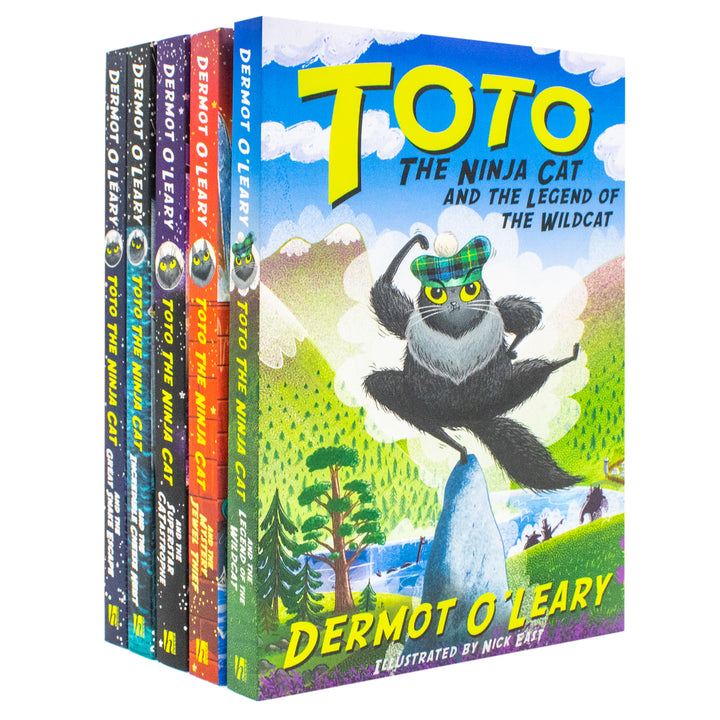 Toto the Ninja Cat 5 Book Collection by Dermot O'Leary| Mystery Jewel Thief, Legend of the Wildcat, Snake Escape & More |Fun Adventure & Heist Stories