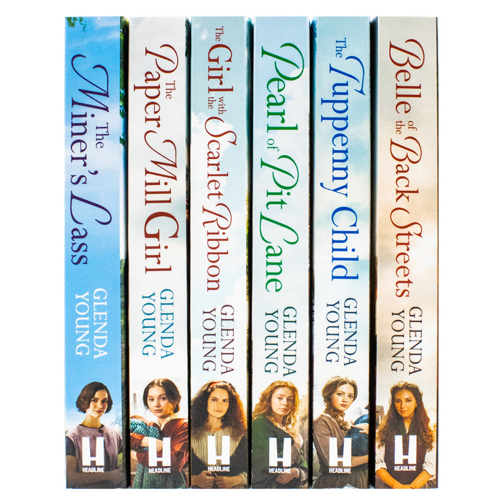 Glenda Young 6 Books Collection Set (The Paper Mill Girl, Belle of the Back Streets, The Tuppenny Child, Pearl of Pit Lane, The Girl with the Scarlet Ribbon, The Miner's Lass)