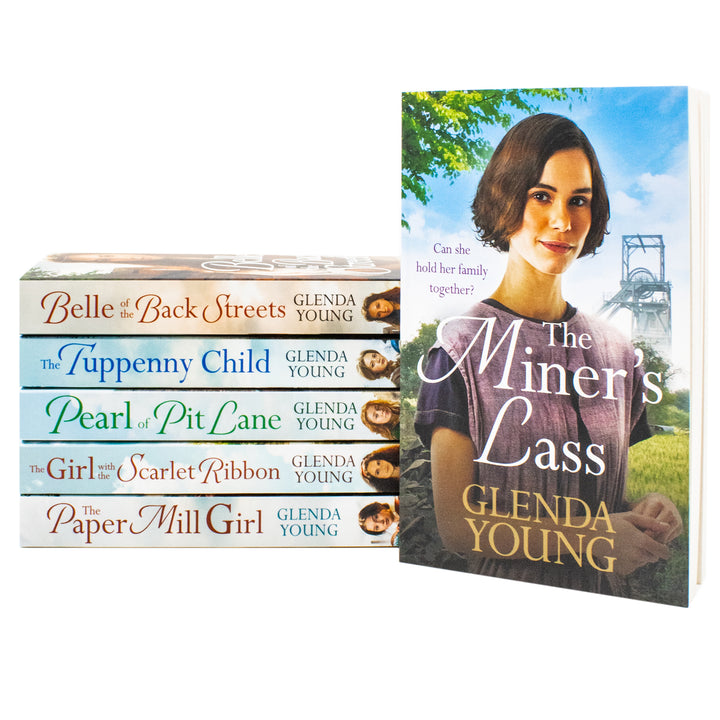Glenda Young 6 Books Collection Set (The Paper Mill Girl, Belle of the Back Streets, The Tuppenny Child, Pearl of Pit Lane, The Girl with the Scarlet Ribbon, The Miner's Lass)
