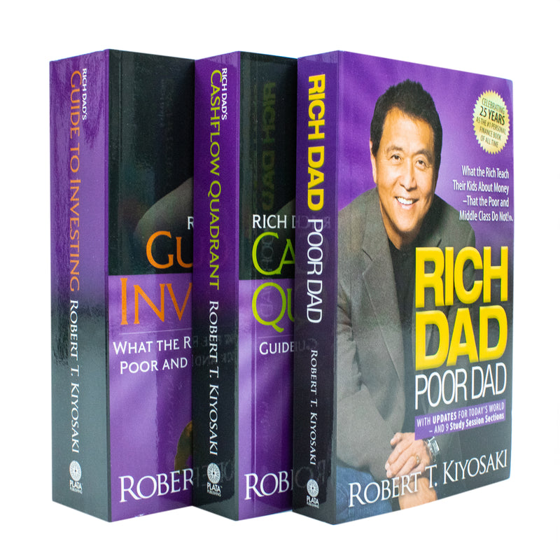 Robert T. Kiyosaki 3 Books Collection Set (Rich Dads Guide To Investing, Richd Dads Cashflow Quadrant, Rich Dad Poor Dad)