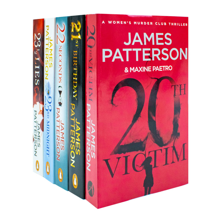 Women's Murder Club Series by James Patterson | 5 Book Collection Set (20th Victim,21st Birthday,22 Seconds,23rd Midnight, 23 1/2 Lies) Thriller Books