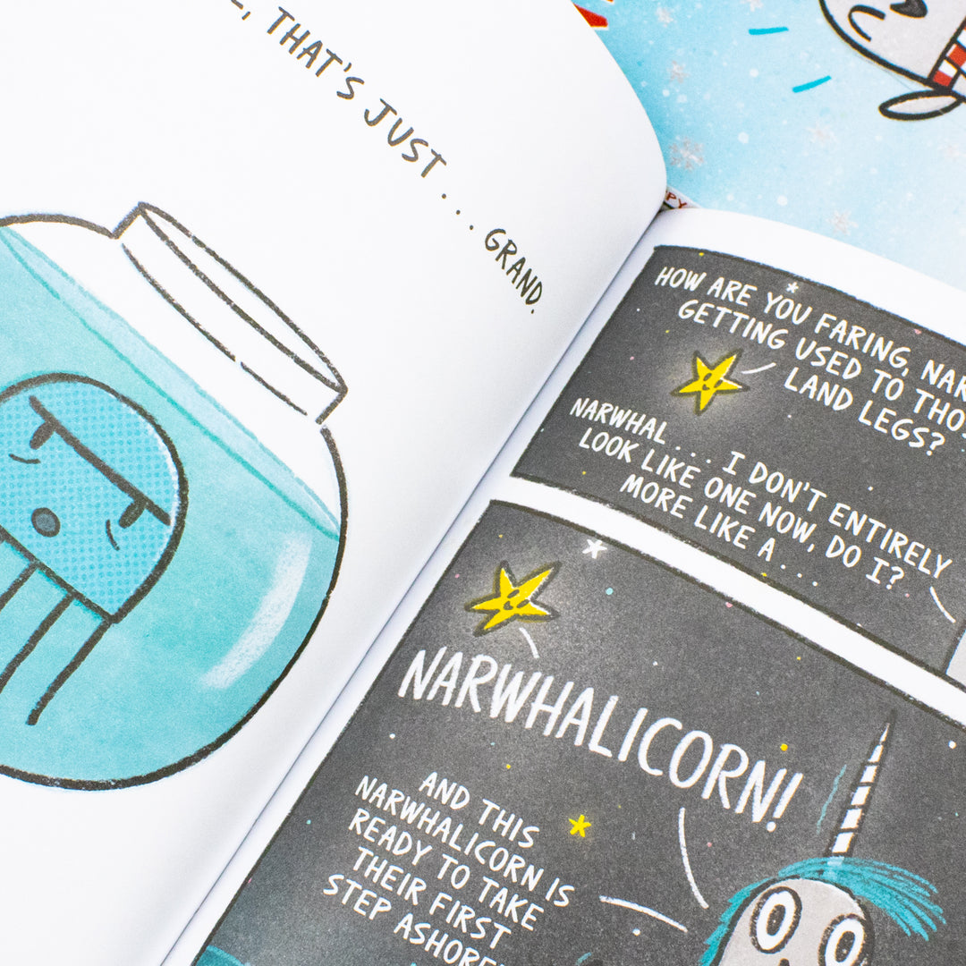 Narwhal and Jelly Series 3 Books Collection Set by Ben Clanton (Narwhalicorn and Jelly, School of Awesomeness, Happy Narwhalidays)