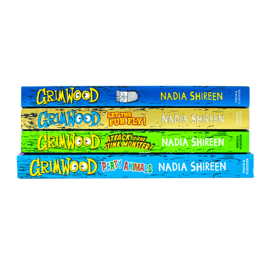 Grimwood Series 4 Books Collection Set by Nadia Shireen (Grimwood, Grimwood: Let The Fur Fly!, Grimwood: Attack of the Stink Monster!, Grimwood: Party Animals [Hardcover])