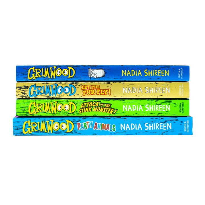 Grimwood Series 4 Books Collection Set by Nadia Shireen (Grimwood, Grimwood: Let The Fur Fly!, Grimwood: Attack of the Stink Monster!, Grimwood: Party Animals [Hardcover])