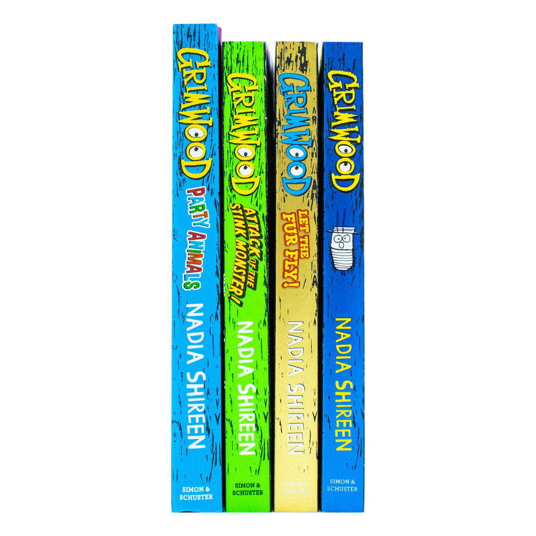 Grimwood Series 4 Books Collection Set by Nadia Shireen (Grimwood, Grimwood: Let The Fur Fly!, Grimwood: Attack of the Stink Monster!, Grimwood: Party Animals [Hardcover])