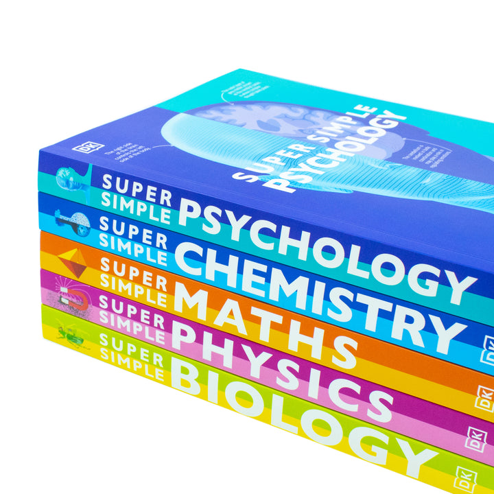 DK Super Simple Study Guide 5 Books Collection Set (Super Simple Maths, Chemistry, Physics, Biology, Psychology)