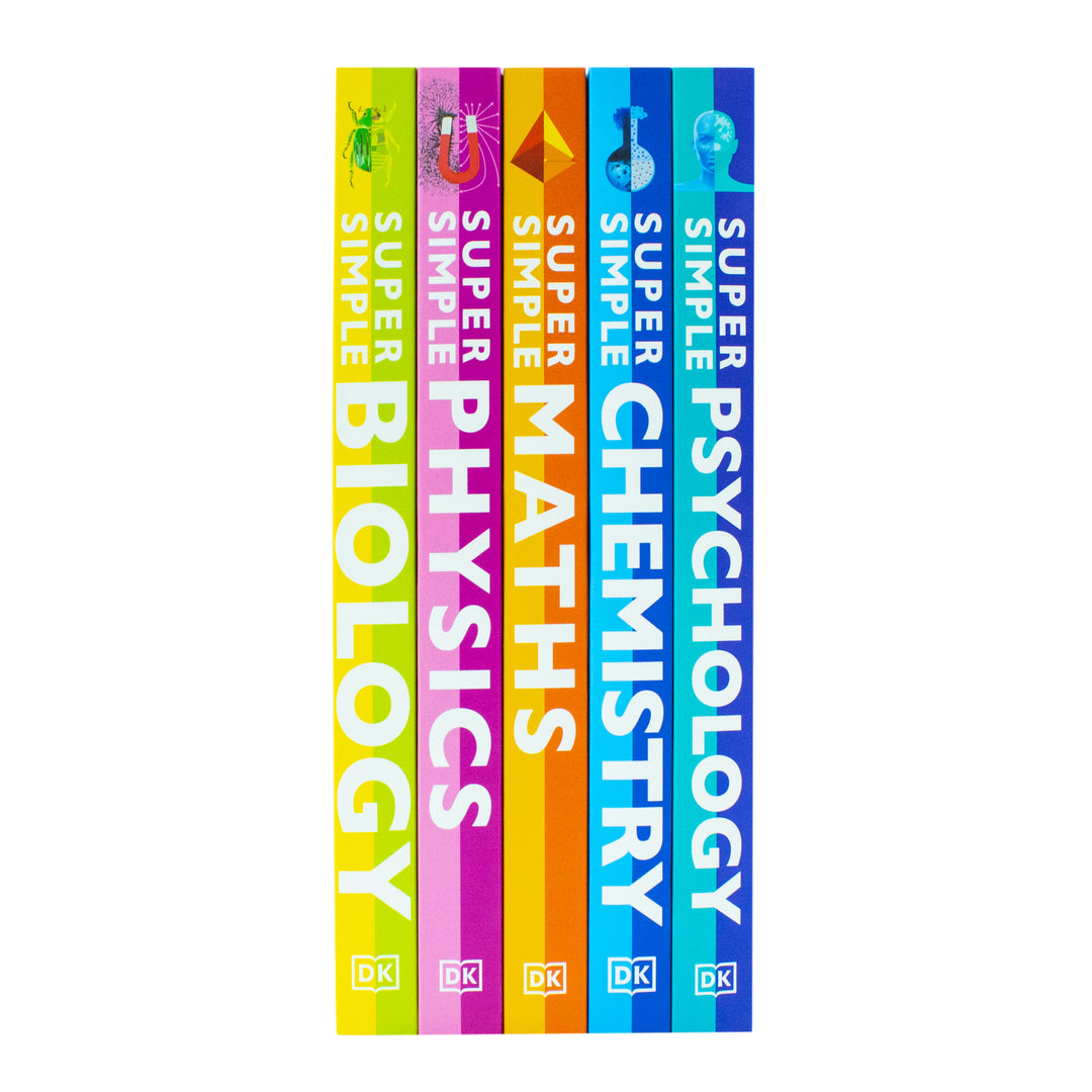DK Super Simple Study Guide 5 Books Collection Set (Super Simple Maths, Chemistry, Physics, Biology, Psychology)
