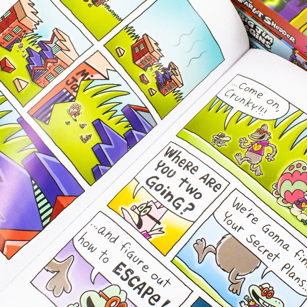 Dog Man Series 11-14 Collection 4 Books Set By Dav Pilkey (Twenty Thousand Fleas Under the Sea, The Scarlet Shedder, Big Jim Begins, Big Jim Believes) | Hardcover
