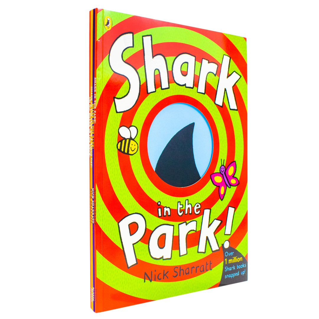 Shark in the Park Series 4 Books Collection Set by Nick Sharratt (Shark in the Park!, On a Windy Day!, Shark in the Dark!, Oh No! Shark in the Snow!)