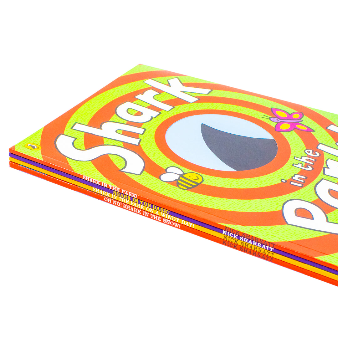 Shark in the Park Series 4 Books Collection Set by Nick Sharratt (Shark in the Park!, On a Windy Day!, Shark in the Dark!, Oh No! Shark in the Snow!)