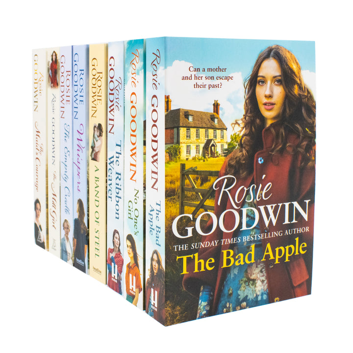 Rosie Goodwin 8 Books Collection Set (The Maid's Courage, Ribbon Weaver, No One's Girl, The Mill Girl, Bad Apple, A Band of Steel, Whispers, The Empty Cradle)