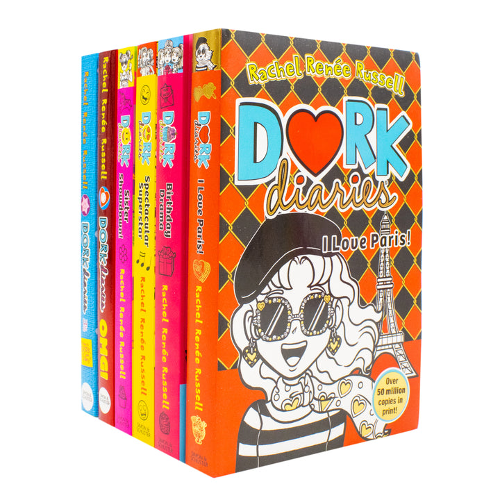 Dork Diaries Series 6 Books Collection Set (Birthday Drama!, Spectacular Superstar, I Love Paris!, Sister Showdown!, OMG!, How to Dork Your Diary) | Paperback