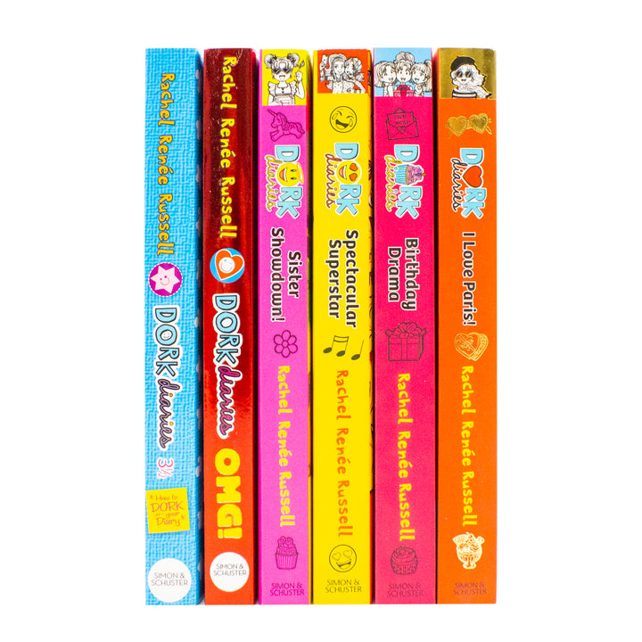 Dork Diaries Series 6 Books Collection Set (Birthday Drama!, Spectacular Superstar, I Love Paris!, Sister Showdown!, OMG!, How to Dork Your Diary) | Paperback