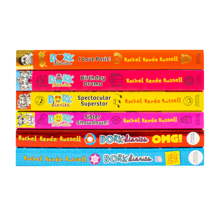Dork Diaries Series 6 Books Collection Set (Birthday Drama!, Spectacular Superstar, I Love Paris!, Sister Showdown!, OMG!, How to Dork Your Diary) | Paperback