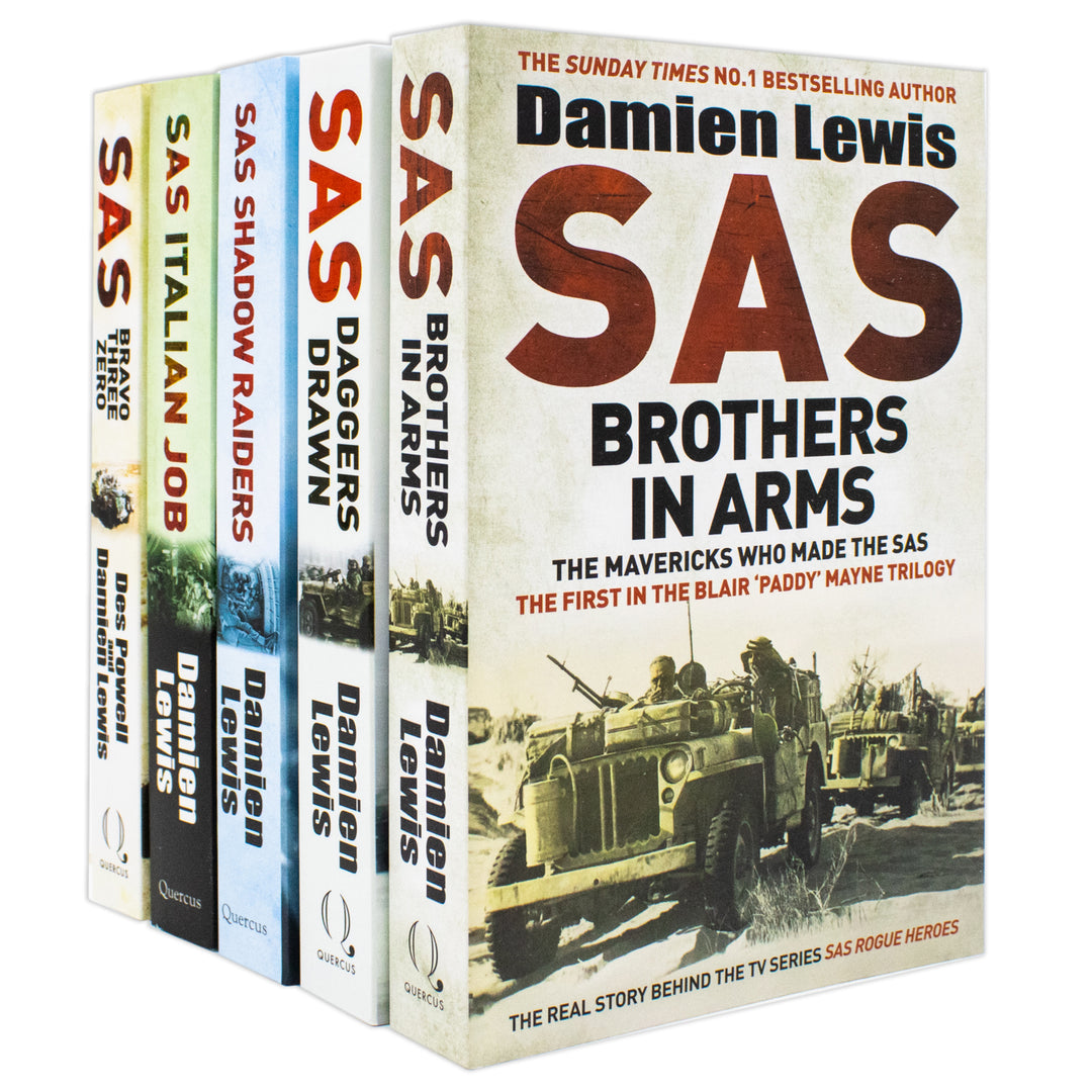 Damien Lewis 5 Books Collection Set (SAS Bravo Three Zero, SAS Brothers in Arms, SAS Daggers Drawn, SAS Shadow Raiders, SAS Italian Job)