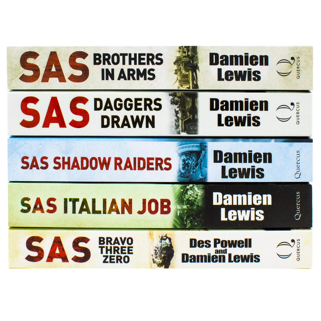 Damien Lewis 5 Books Collection Set (SAS Bravo Three Zero, SAS Brothers in Arms, SAS Daggers Drawn, SAS Shadow Raiders, SAS Italian Job)