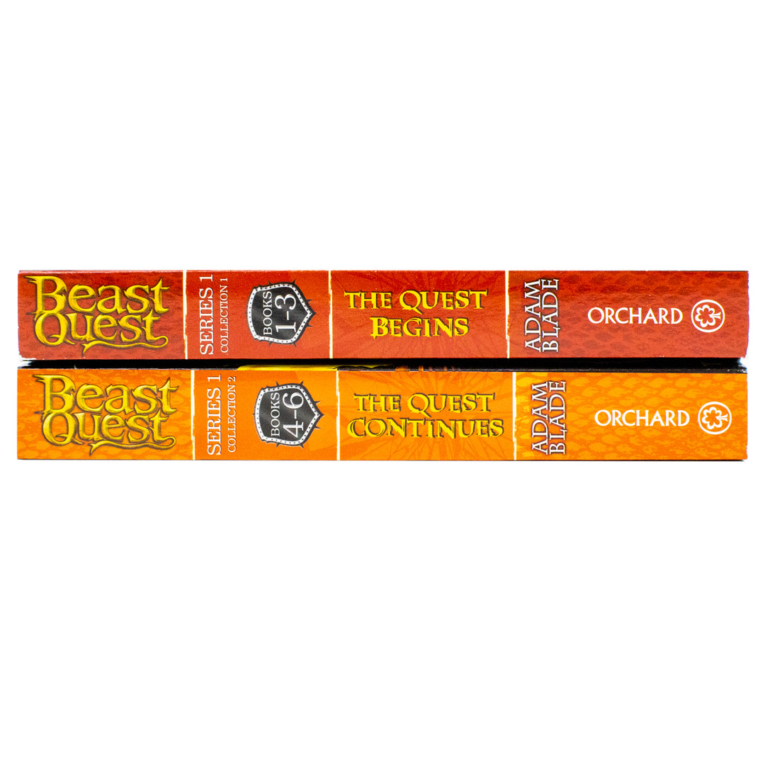 Beast Quest: The Quest Begins and the Quest Continues 6 Story Collection by Adam Blade - 2 Paperback Books Set