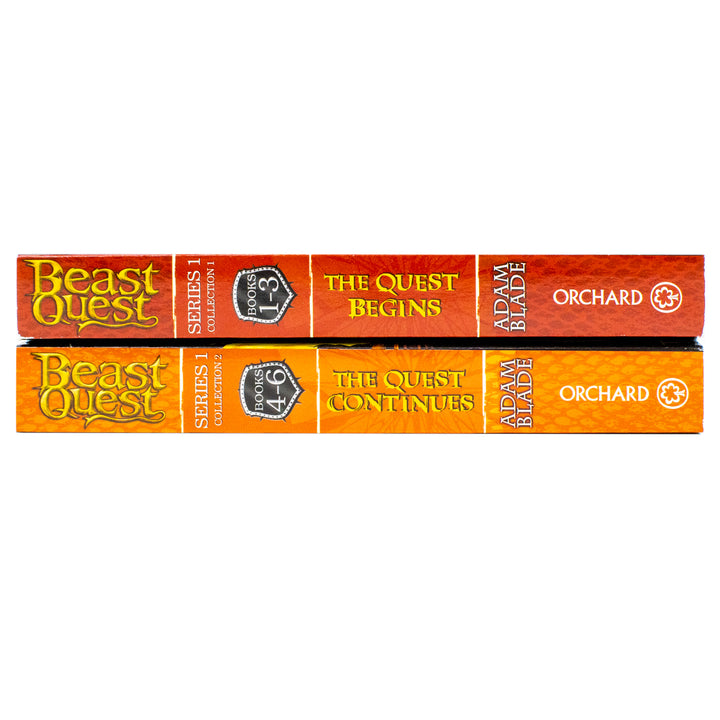 Beast Quest: The Quest Begins and the Quest Continues 6 Story Collection by Adam Blade - 2 Paperback Books Set
