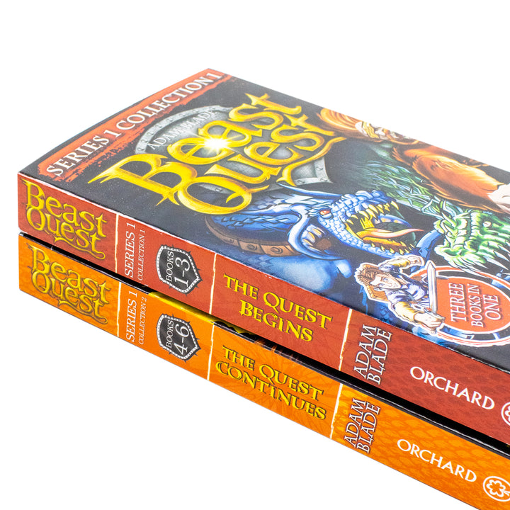 Beast Quest: The Quest Begins and the Quest Continues 6 Story Collection by Adam Blade - 2 Paperback Books Set