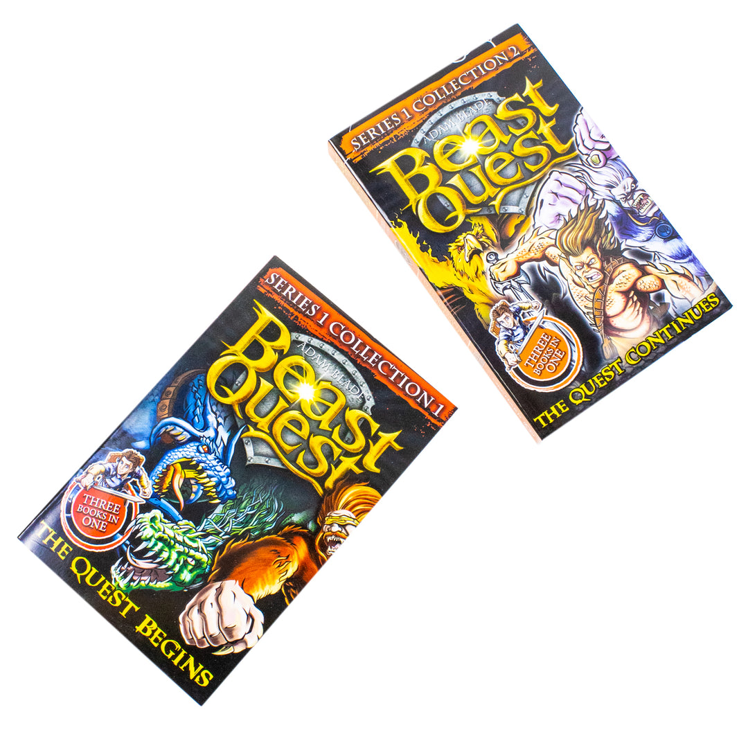 Beast Quest: The Quest Begins and the Quest Continues 6 Story Collection by Adam Blade - 2 Paperback Books Set