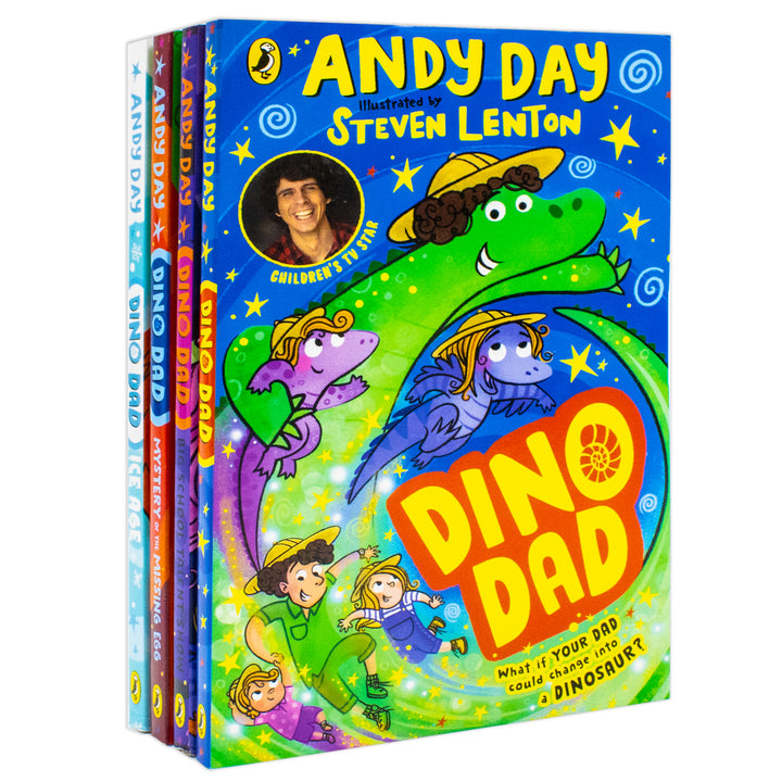 Dino Dad Series 4 Books Collection Set By Andy Day (Dino Dad, Ice Age, Big School Talent Show and Mystery of the Missing Egg) | Paperback