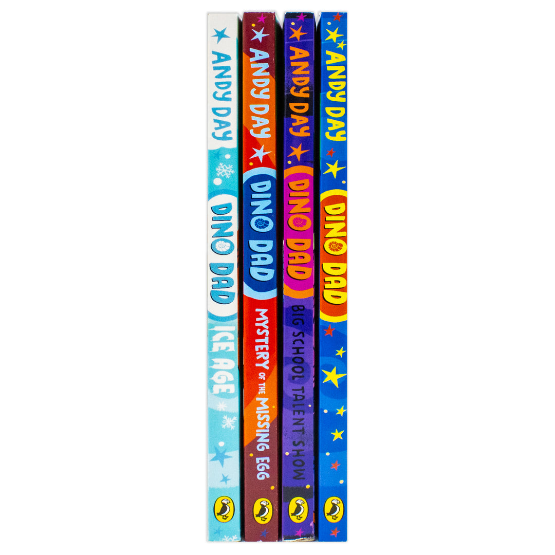 Dino Dad Series 4 Books Collection Set By Andy Day (Dino Dad, Ice Age, Big School Talent Show and Mystery of the Missing Egg) | Paperback