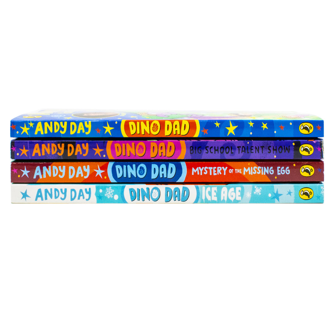 Dino Dad Series 4 Books Collection Set By Andy Day (Dino Dad, Ice Age, Big School Talent Show and Mystery of the Missing Egg) | Paperback