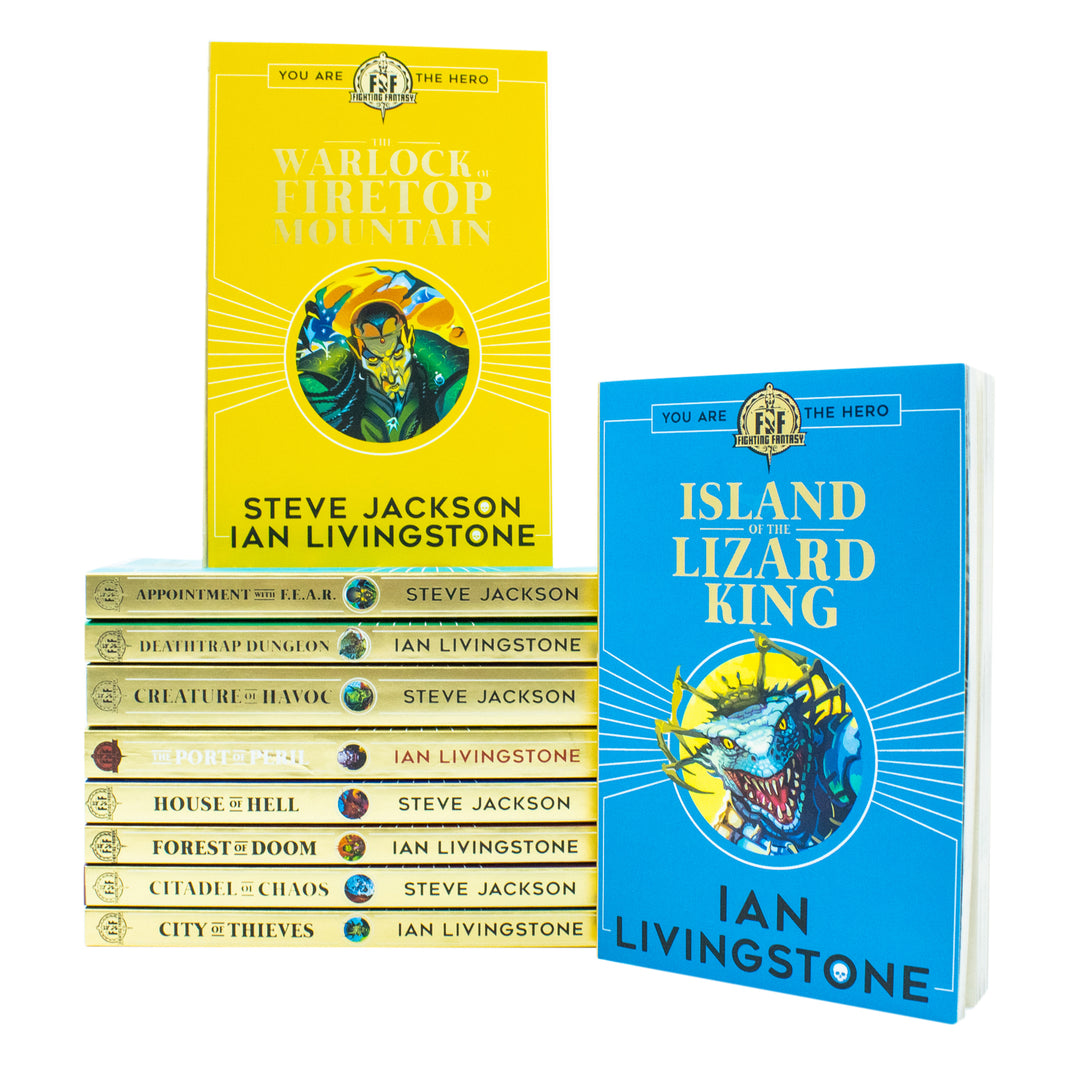 Fighting Fantasy Series: You Are the Hero 10-Book Set | Steve Jackson & Ian Livingstone | Interactive Adventure, YA Fantasy, Gamebooks, Role-Playing