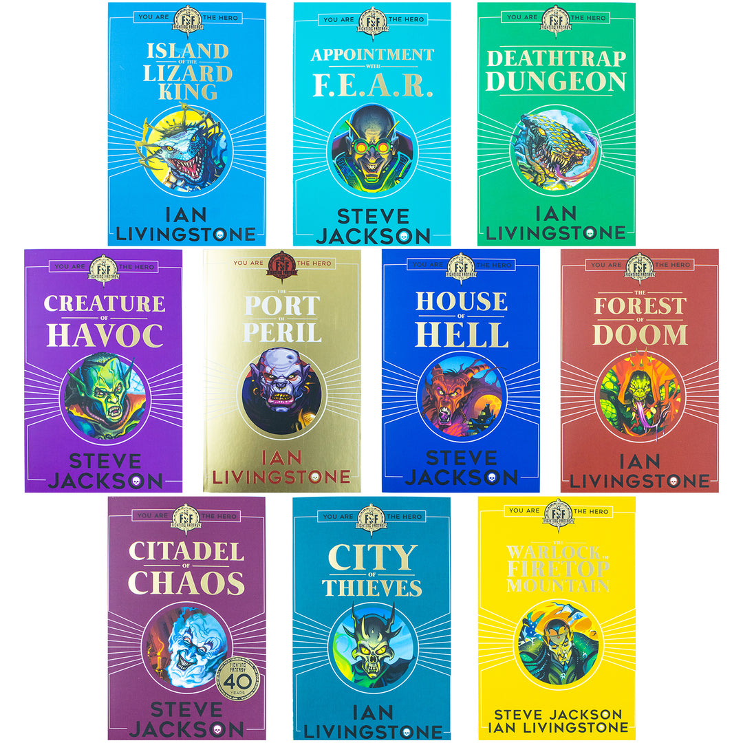 Fighting Fantasy Series: You Are the Hero 10-Book Set | Steve Jackson & Ian Livingstone | Interactive Adventure, YA Fantasy, Gamebooks, Role-Playing