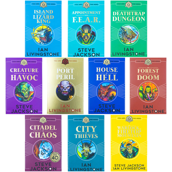 Fighting Fantasy Series: You Are the Hero 10-Book Set | Steve Jackson & Ian Livingstone | Interactive Adventure, YA Fantasy, Gamebooks, Role-Playing