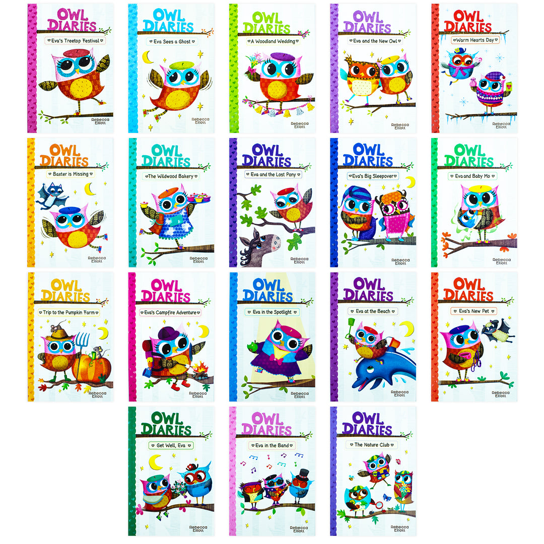 Owl Diaries Collection 1-18 Books Set by Rebecca Elliott |Fun & Engaging Children's Series – Early Readers, Adventure, Diary Stories & Literacy Skills