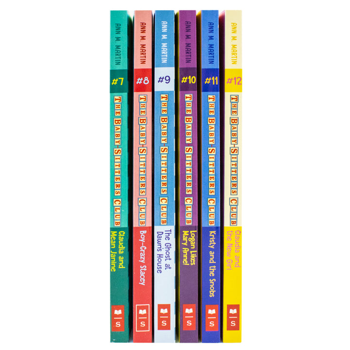 The Babysitters Club 6 Books Collection (Books 7 to 12) by Ann M Martin (Claudia and Mean Janine, Boy-Crazy Stacey, The Ghost at Dawn's House, Logan Likes Mary Anne!, Kristy and the Snobs, Claudia and the New Girl)