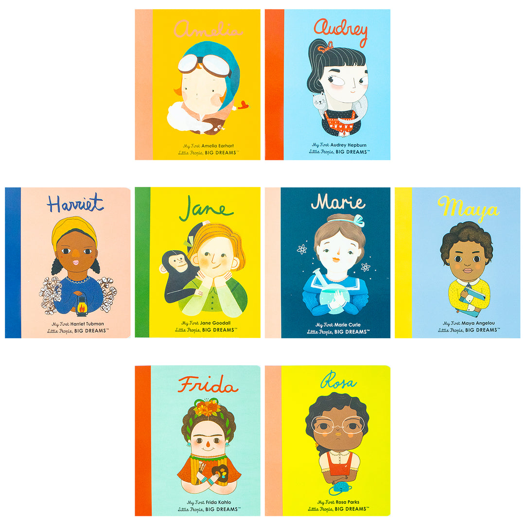 My First Library Little People, Big Dreams 8 Book Set - Amelia Earhart, Frida Kahlo, Marie Curie & More - Inspiring Biographies for Kids & Toddlers