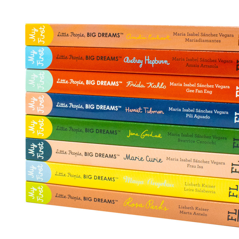 My First Library Little People, Big Dreams 8 Book Set - Amelia Earhart, Frida Kahlo, Marie Curie & More - Inspiring Biographies for Kids & Toddlers