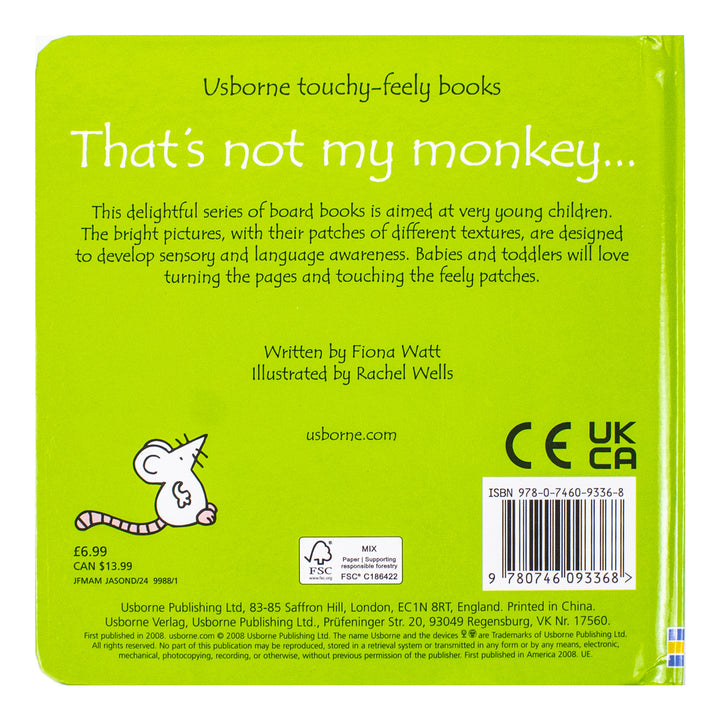 That's Not My Monkey (Usborne Touchy-Feely Board Books) By Fiona Watt